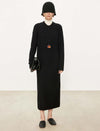 100% Wool Crew Neck Maxi Dress