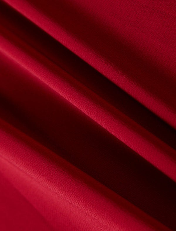 Mock Neck Pleated Midi Dress