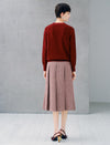 Vintage Pearl Trim Tie Neck Knit Top
