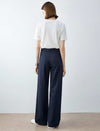 High Waisted Wide Leg Cotton Pants