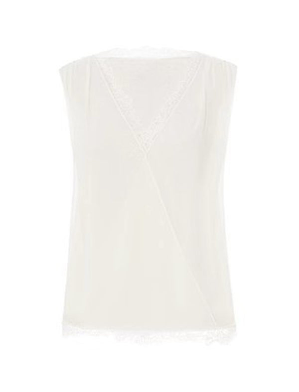 Lace Trim V-Neck Sleeveless Top