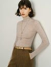 100% Wool Turtleneck Slim-Fit Knit Top