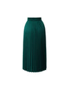 Pleated Velvet Textured Midi A Line Skirt