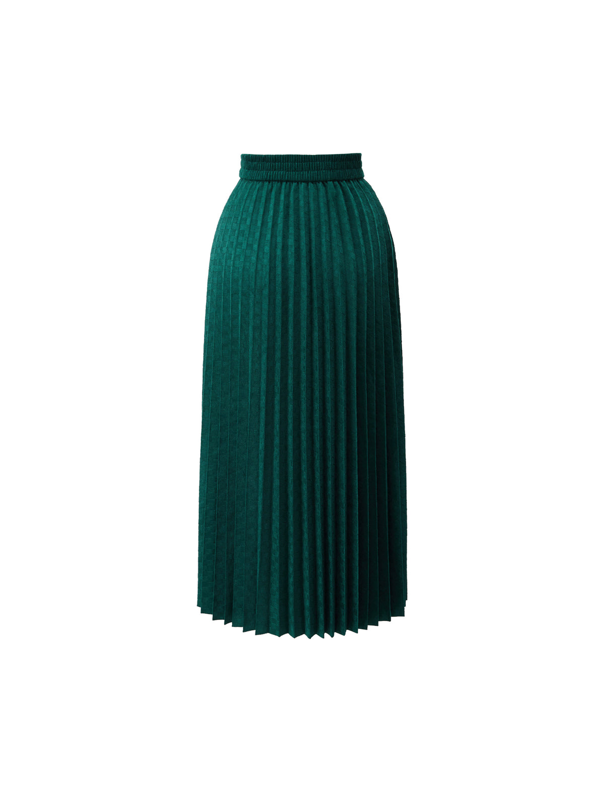 Pleated Velvet Textured Midi A Line Skirt