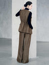 Textured High Waist Wide Leg Pants