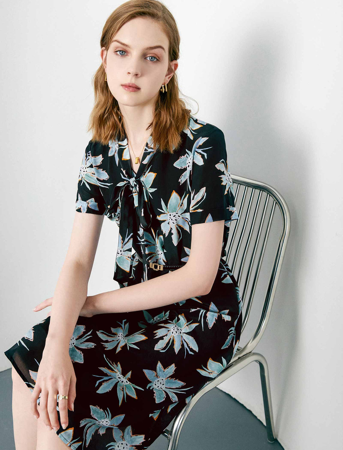 Floral Silk Dress