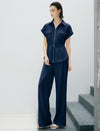 Solid High Waist Flow Wide Leg Pants