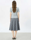 Cable Knit Short-Sleeve Polo Top
