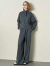 Heathered Wool-Blend Zip-Up Tracksuit Set