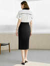 Workwear Black Slit Skirt