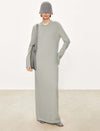 100% Wool Crew Neck Maxi Dress