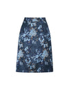 Vintage Floral Print Straight Knee-Length Skirt