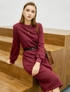 Classic Ribbed Belted Dress
