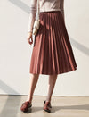 Pleated A-Line Midi Skirt