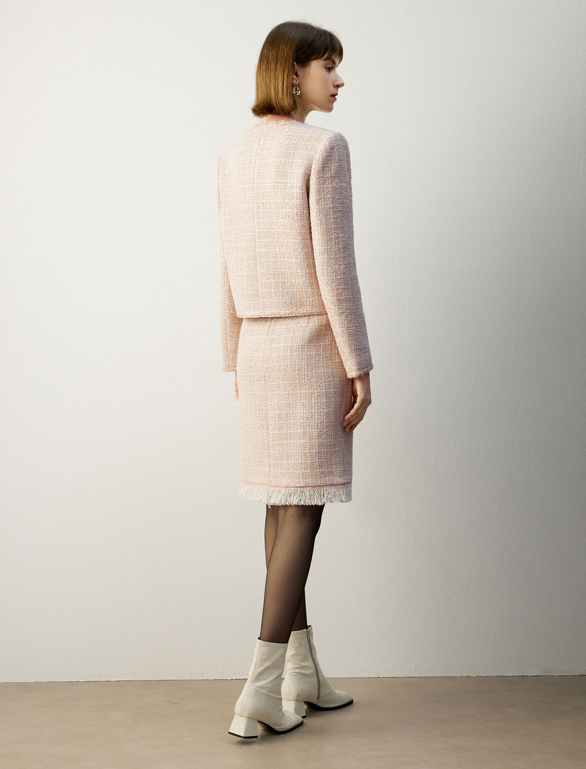 Sparkle Tweed Wool-Blend Cropped Jacket