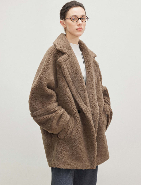 Teddy Bear Wool-Camel Hair Blend Coat