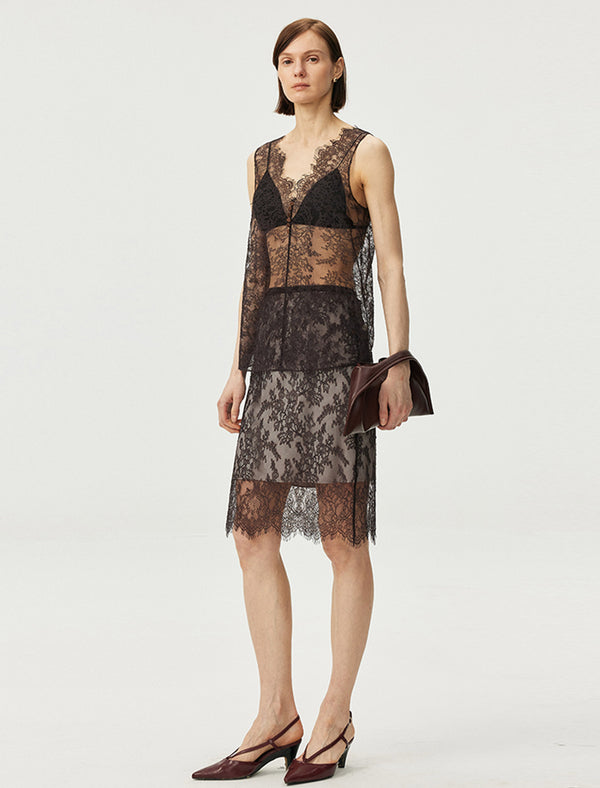 Sheer Lace Sleeveless Top