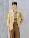 Wool Blend Single Button Lapel Coat