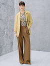 Wool Blend Single Button Lapel Coat