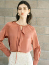 Keyhole Cutout Blouse