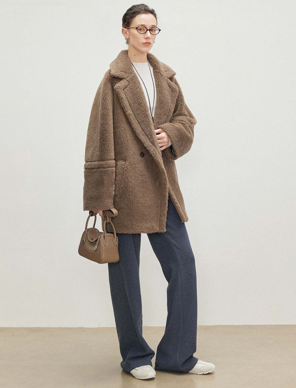 Teddy Bear Wool-Camel Hair Blend Coat