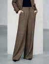 Textured High Waist Wide Leg Pants