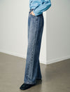 High-Waisted Wide Leg Denim Pants