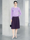 Vintage A-Line Pleated Midi Skirt