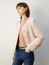 Sparkle Tweed Wool-Blend Cropped Jacket