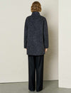 Wool-Alpaca Blend Stand Collar Textured Coat