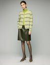 Panel-Seam High-Waist A-Line Midi Skirt