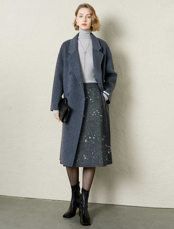 100% Australian Superfine Wool Double-Breasted Coat