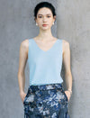 V Neck Rhinestone Knit Tank Top