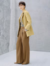 Wool Blend Single Button Lapel Coat