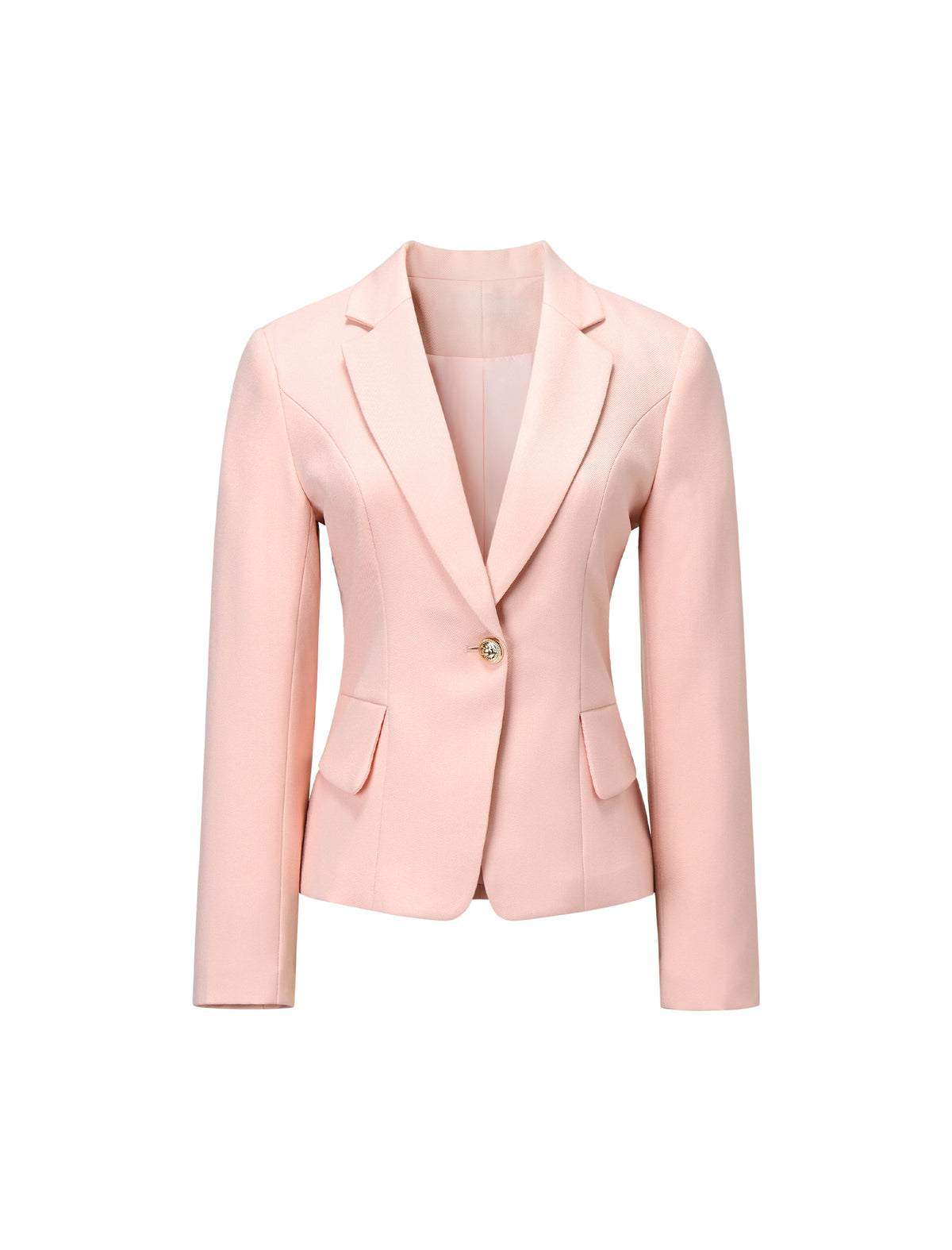 Single-Button Blazer with Notched Lapel