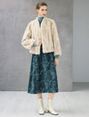 Embroidered Paisley Crewneck Sleeveless A-Line Midi Dress