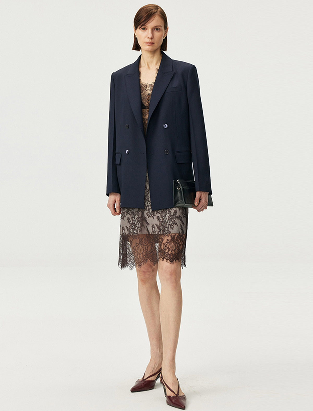 Sheer Lace Midi Skirt