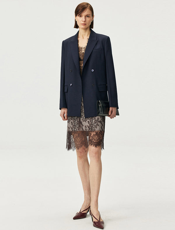 Sheer Lace Midi Skirt