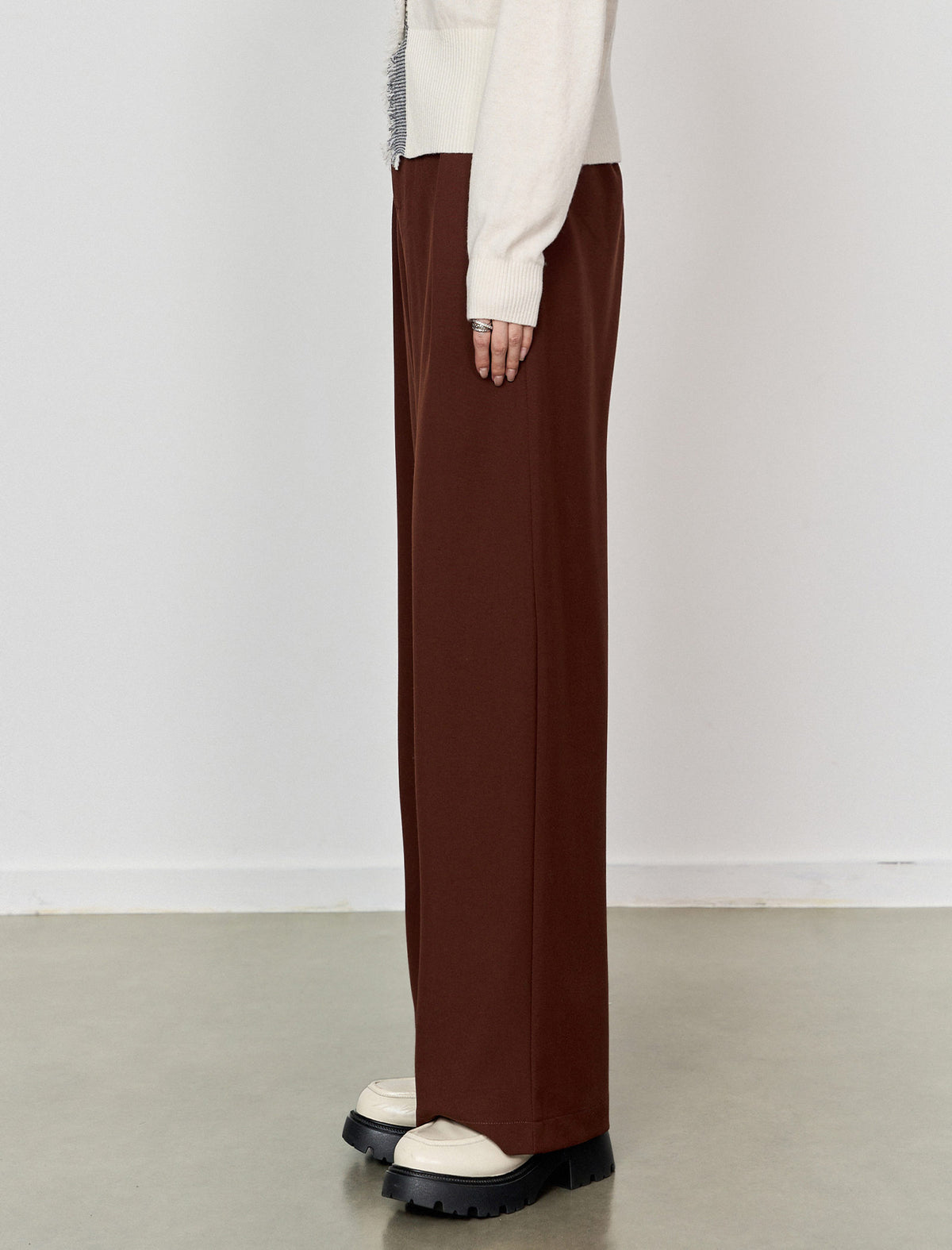 High Waist Wide‑Leg Long Trousers