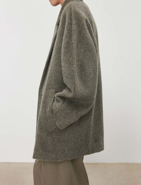 100% Alpaca Double-Breasted Wool Coat