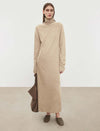 100% Wool Turtleneck Maxi Dress