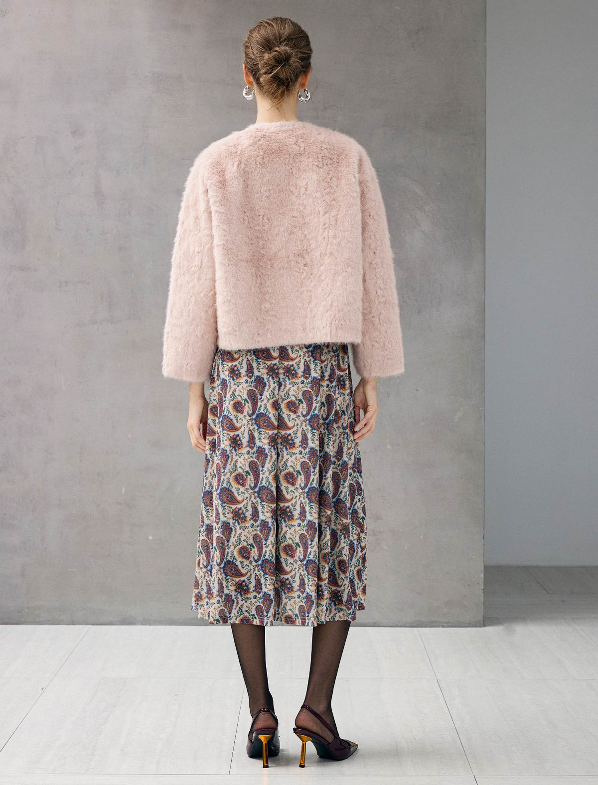 Frog-Button Toggle-Front Crewneck Cropped Jacket