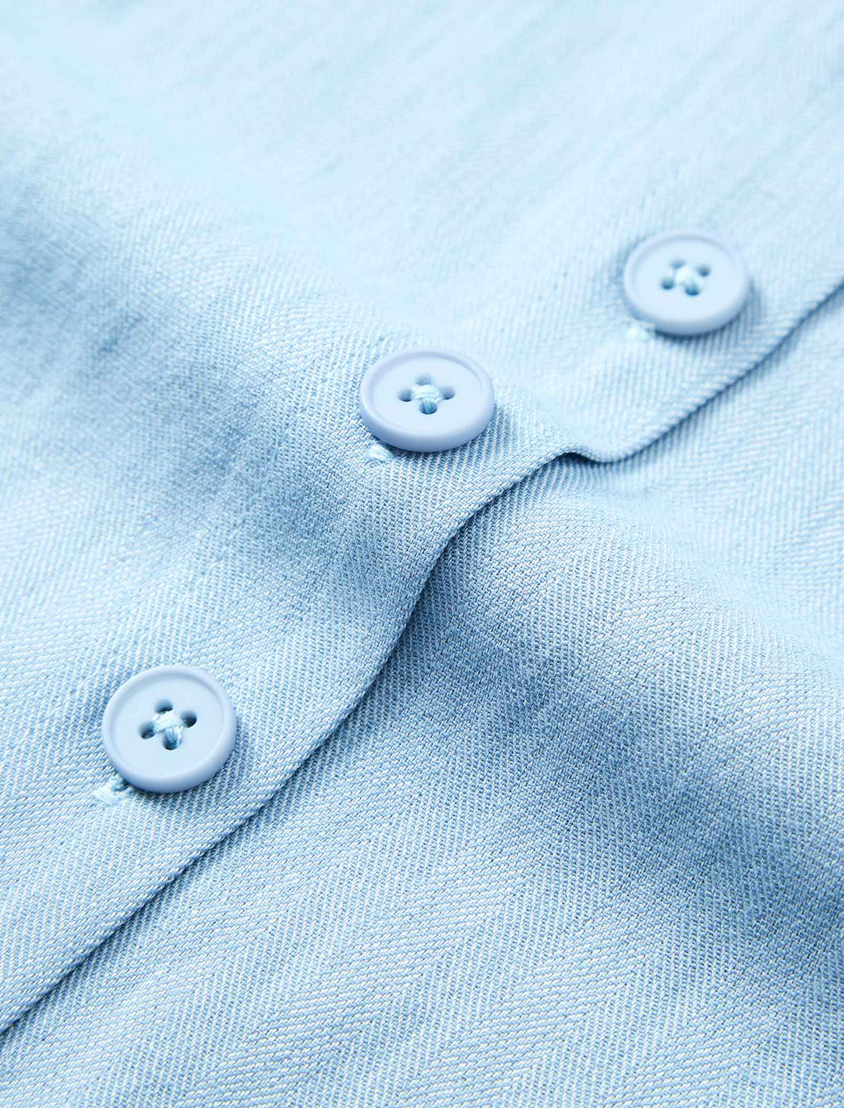 Light Blue Ruffle-Hem Short Sleeve Blouse