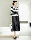 Pleated Faux Leather Midi Skirt