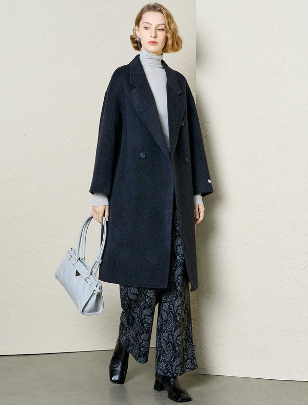 100% Australian Superfine Wool Double-Breasted Coat