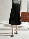 Pleated A-Line Midi Skirt