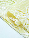Yellow Butterfly Eyelet Embroidery Short Sleeve Shift Mini Dress