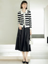 Pleated Faux Leather Midi Skirt