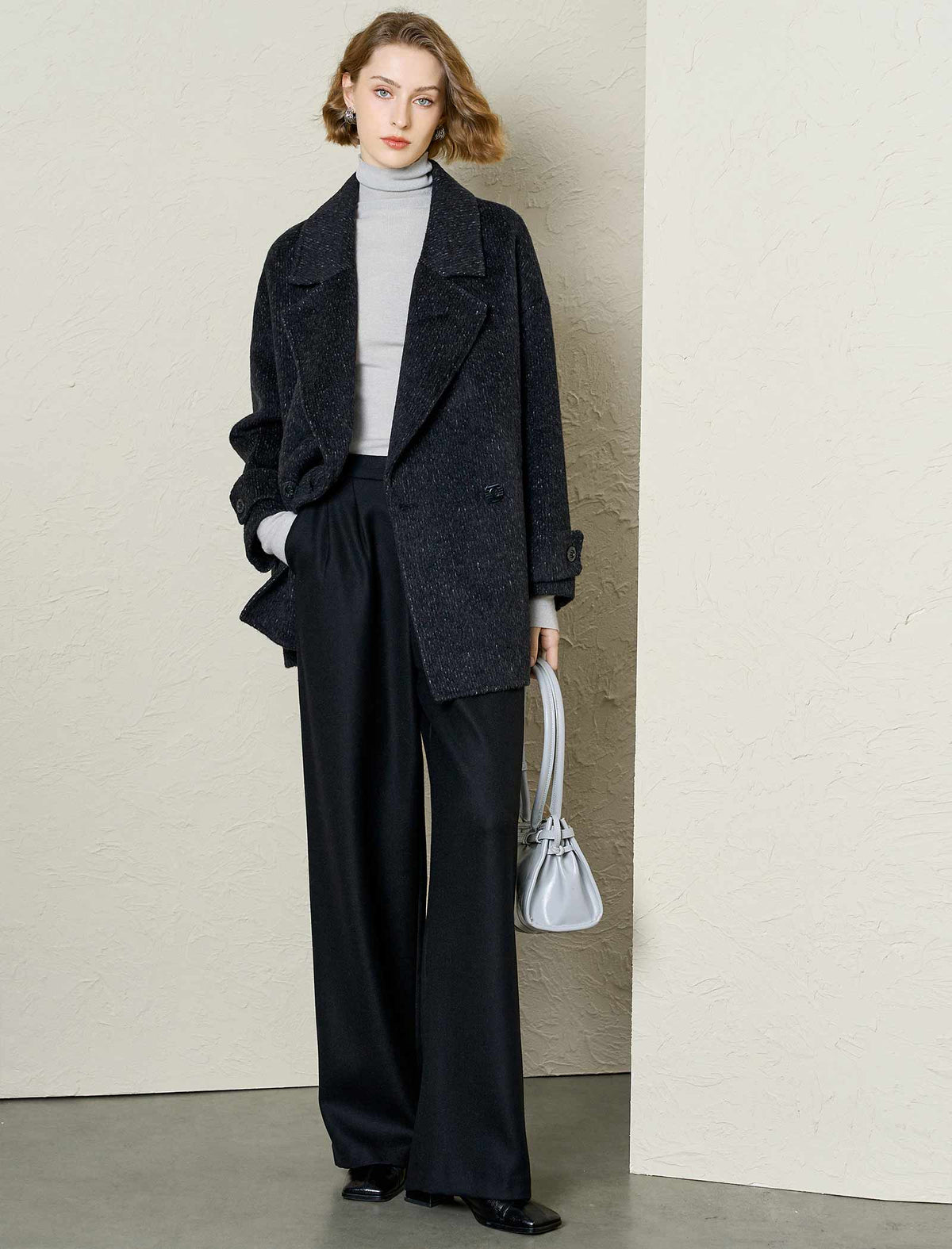 Wool-Alpaca Blend Double-Breasted Coat