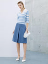 High-Waisted Slit A-Line Skirt